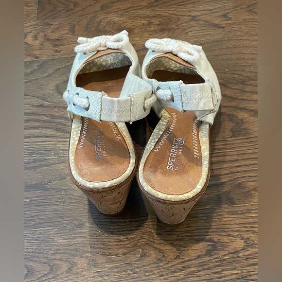 Women’s Sperry Top Spider Wedge Heels Size 9 Light Mint Color W/ Bow Threading - Picture 8 of 16